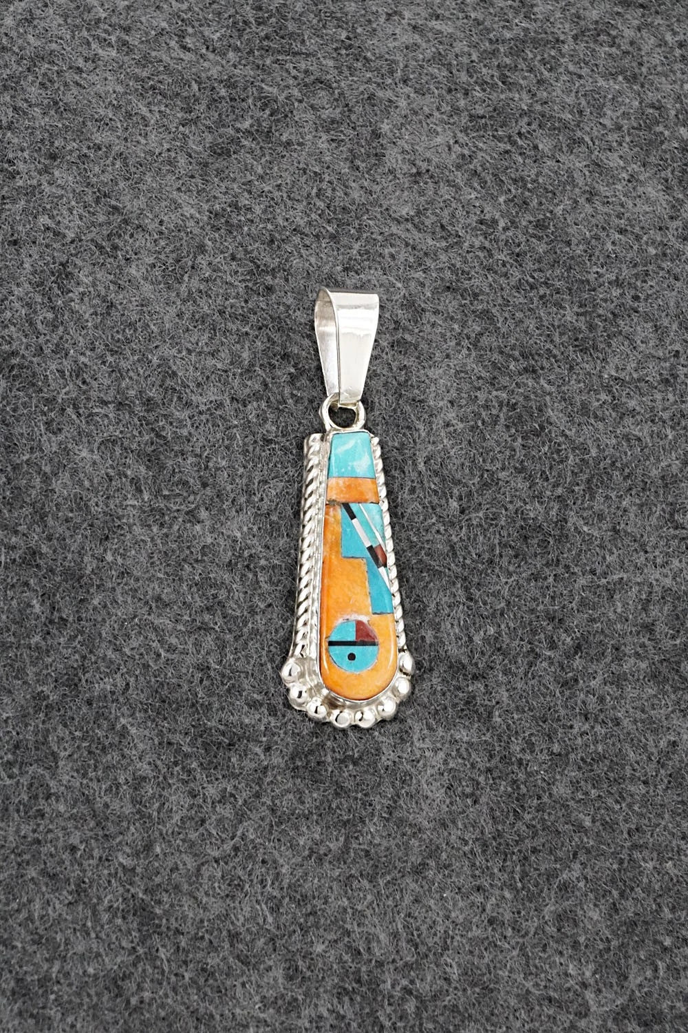 Multi Stone & Sterling Silver Pendant - Rayland Edaakie