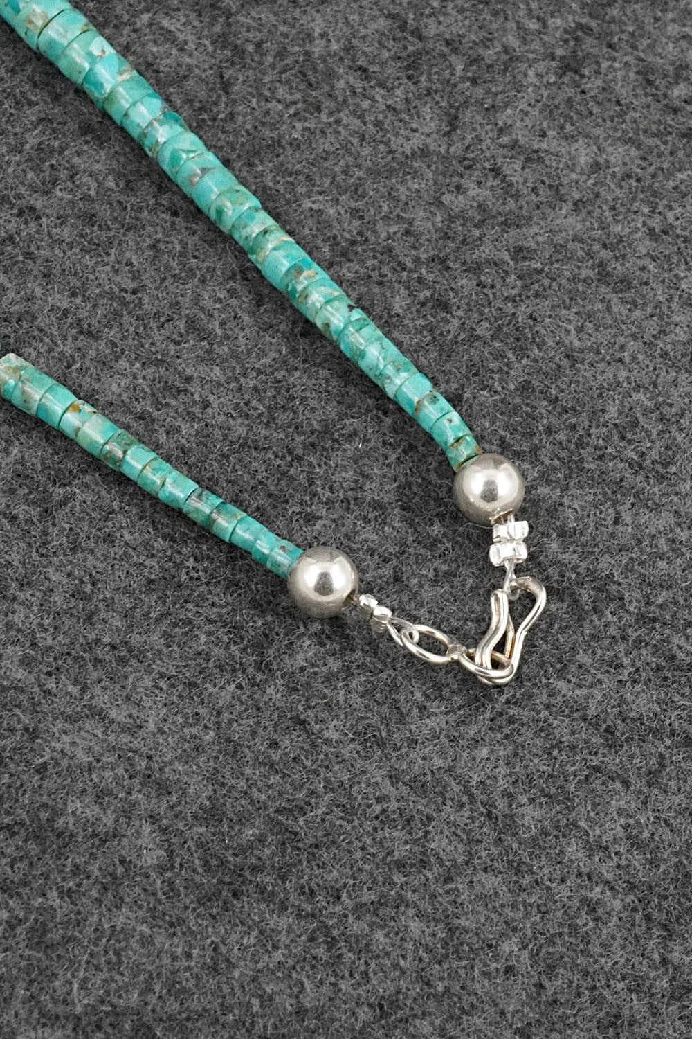 Turquoise & Sterling Silver Necklace 18" - Doreen Jake