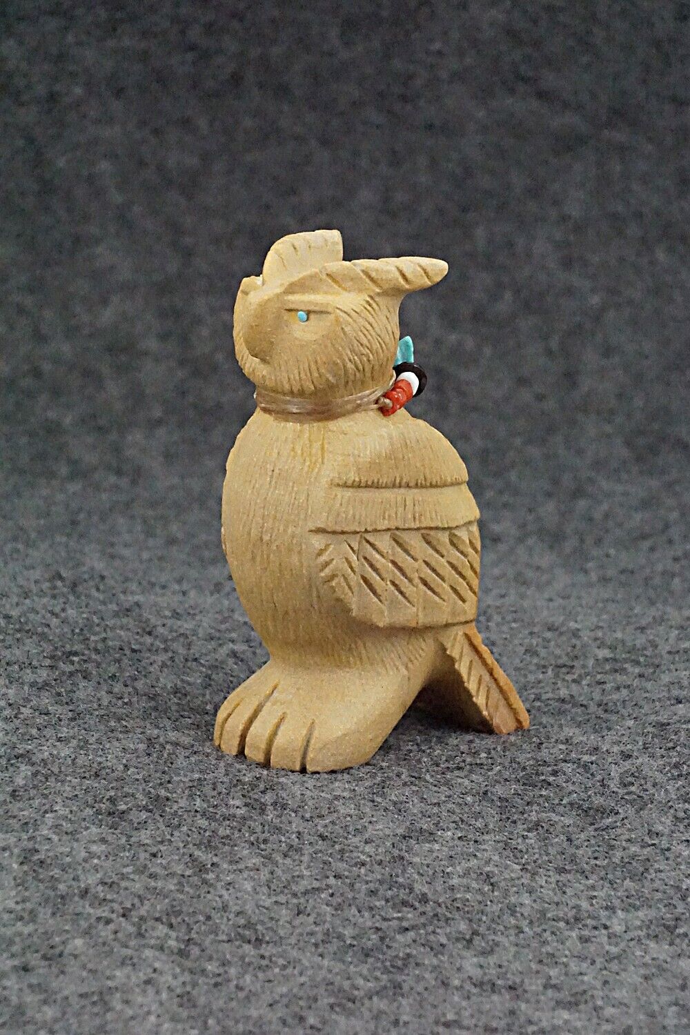 Horned Owl Zuni Fetish Carving - Douglas Martza