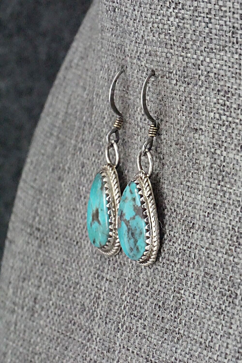 Turquoise & Sterling Silver Earrings - Ernest Hawthorne