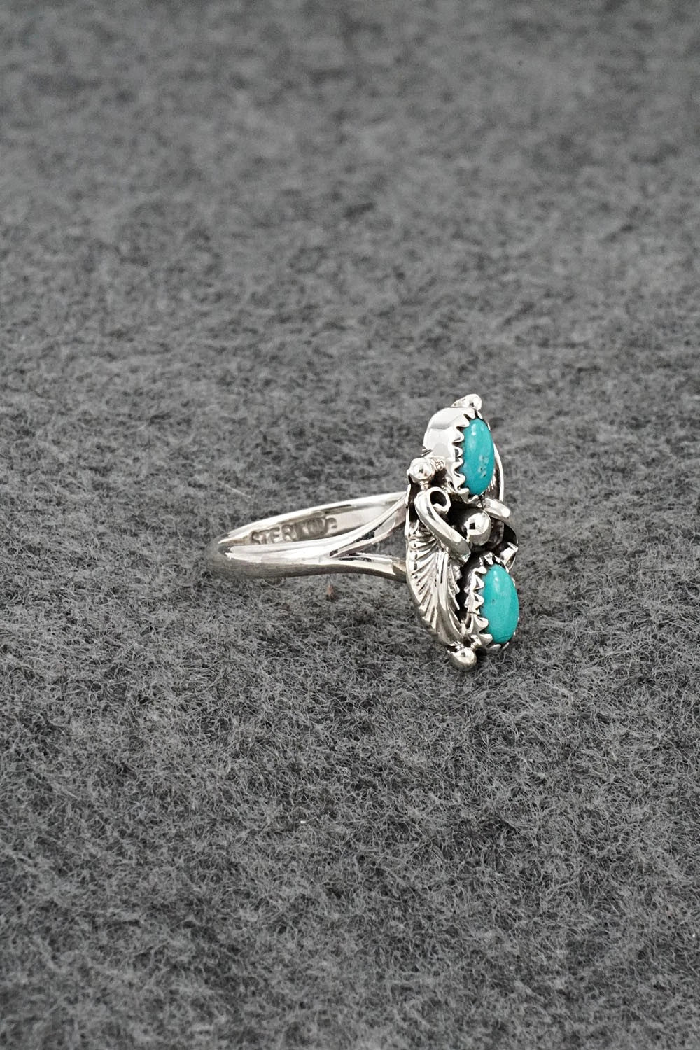 Turquoise and Sterling Silver Ring - Judy Largo - Size 7