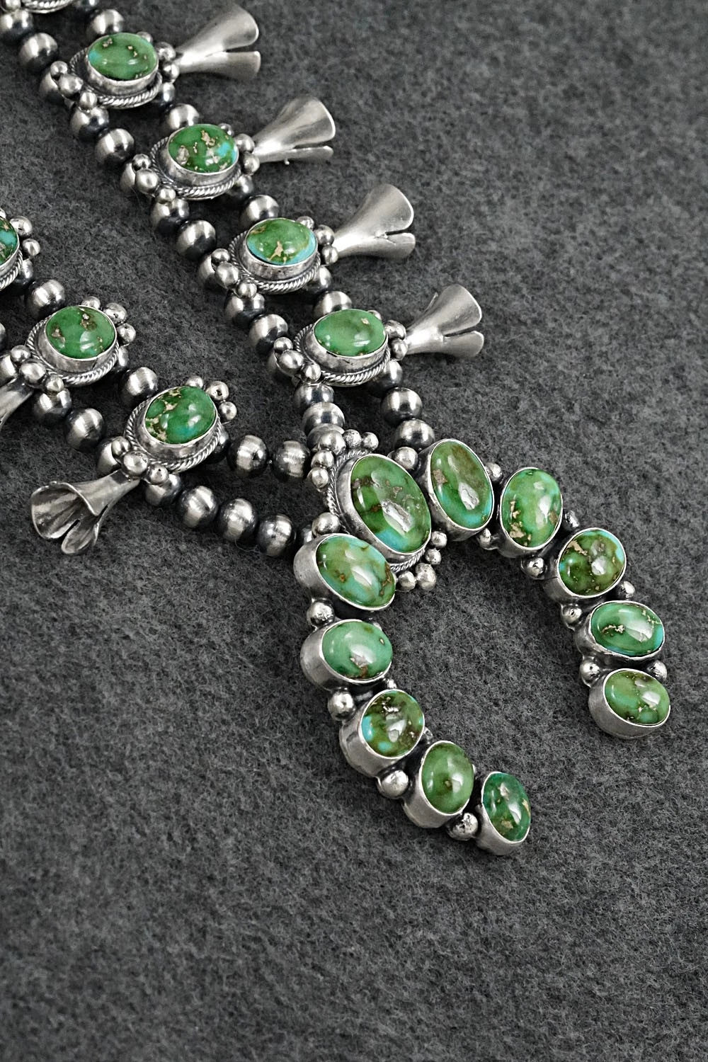 Turquoise & Sterling Silver Squash Blossom Set - Darrin Livingston