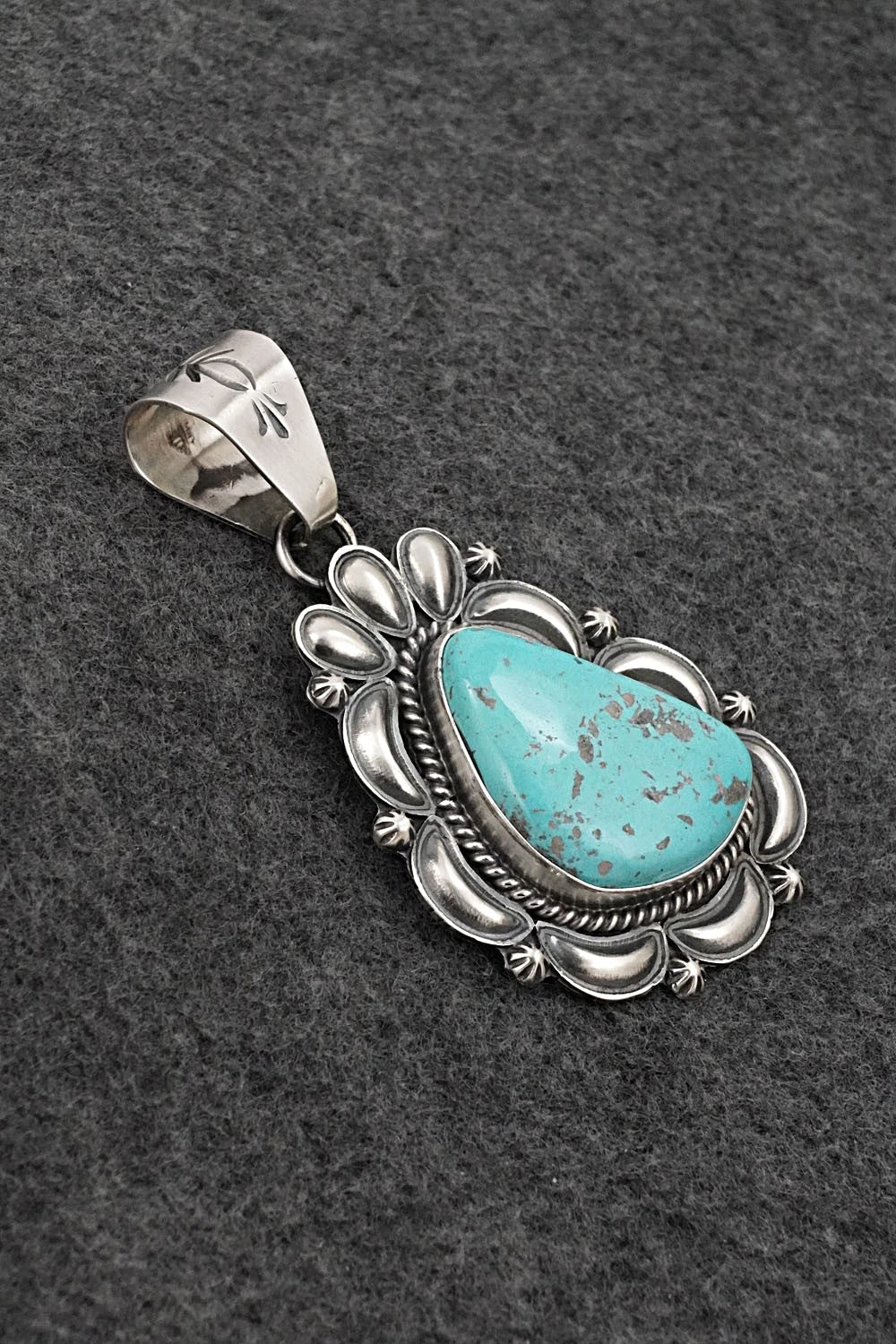 Turquoise & Sterling Silver Pendant - Raymond Delgarito