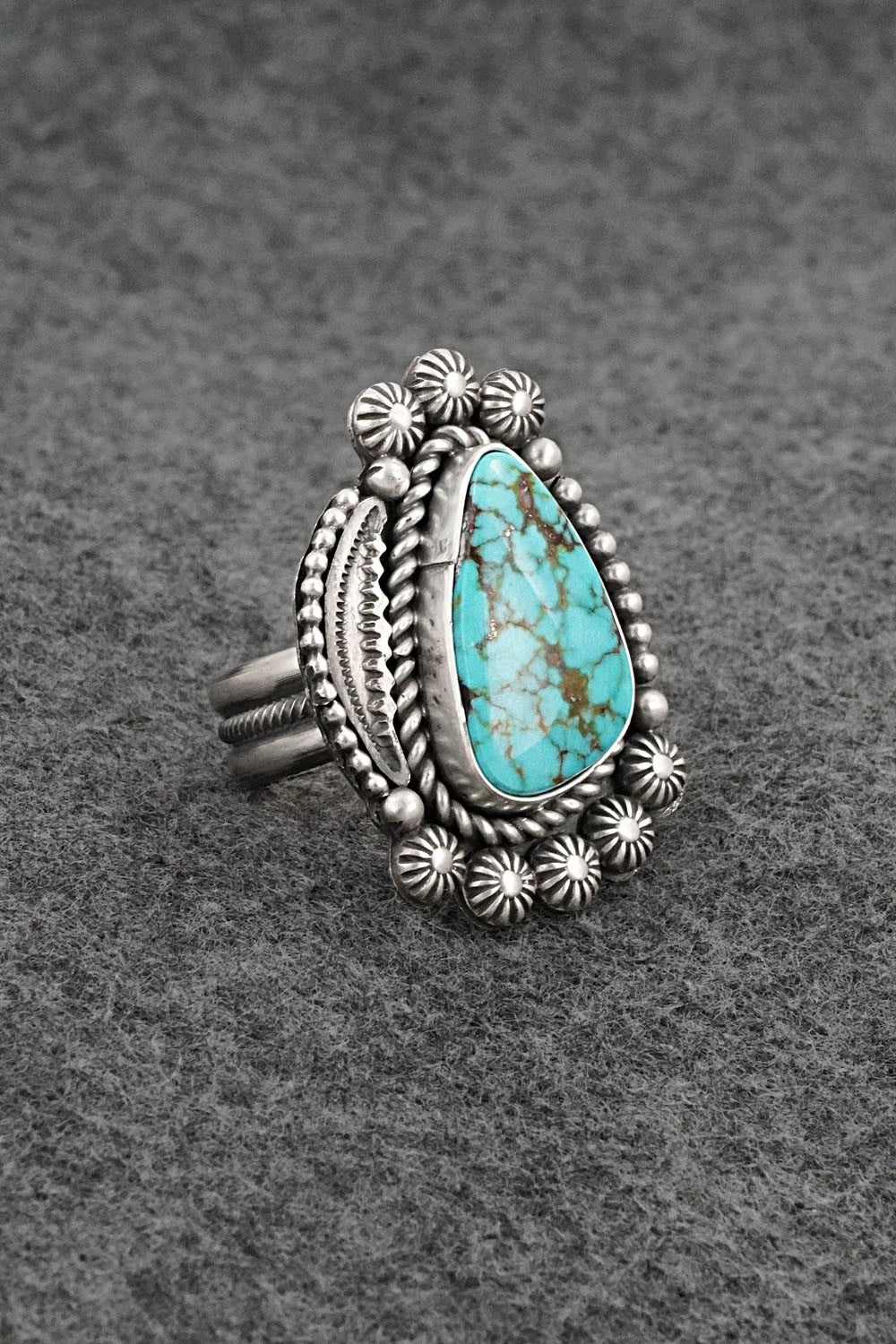 Turquoise & Sterling Silver Ring - Michael Calladitto - Size 10