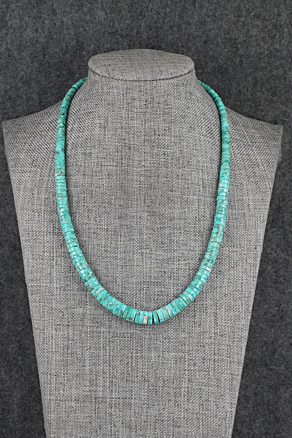 Turquoise & Sterling Silver Necklace 18" - Doreen Jake