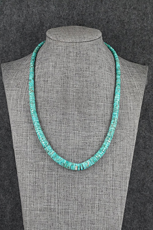 Turquoise & Sterling Silver Necklace 18" - Doreen Jake