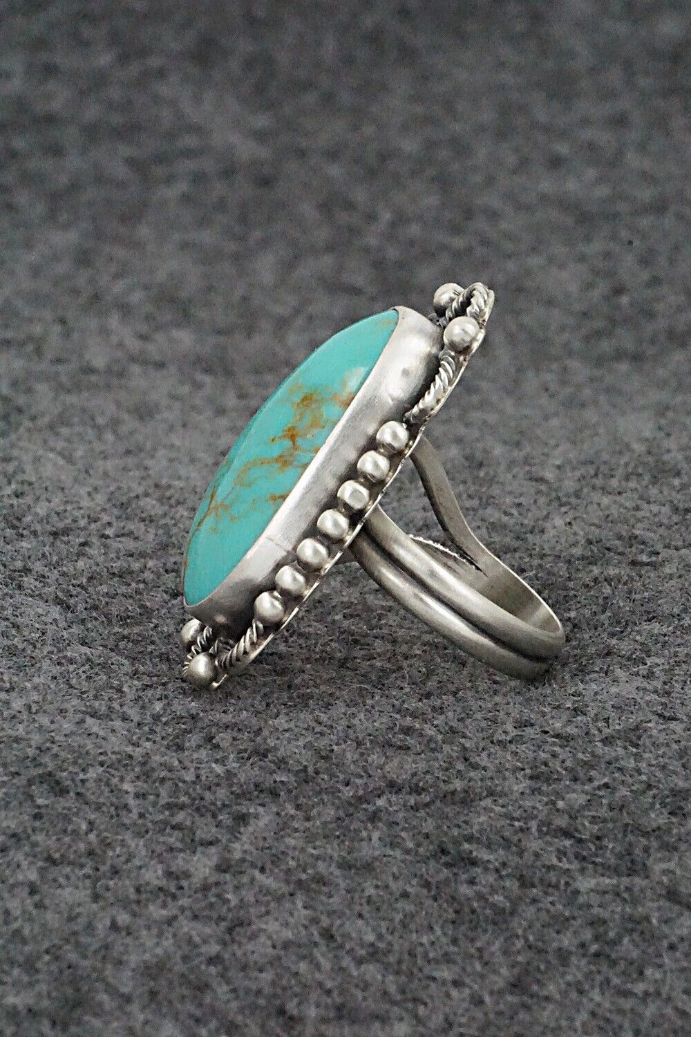 Turquoise & Sterling Silver Ring - Jameson Garcia - Size 8 Adj.