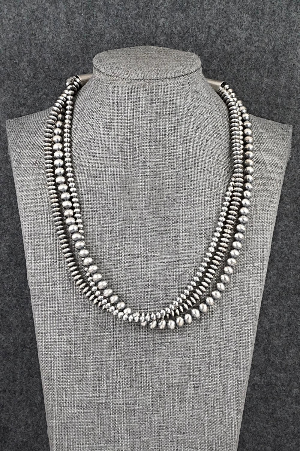 Sterling Silver Navajo Pearl Necklace 18" - Dorinda Mariano