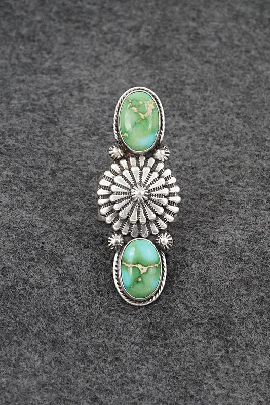 Turquoise & Sterling Silver Ring - Samuel Yellowhair - Size 7.5