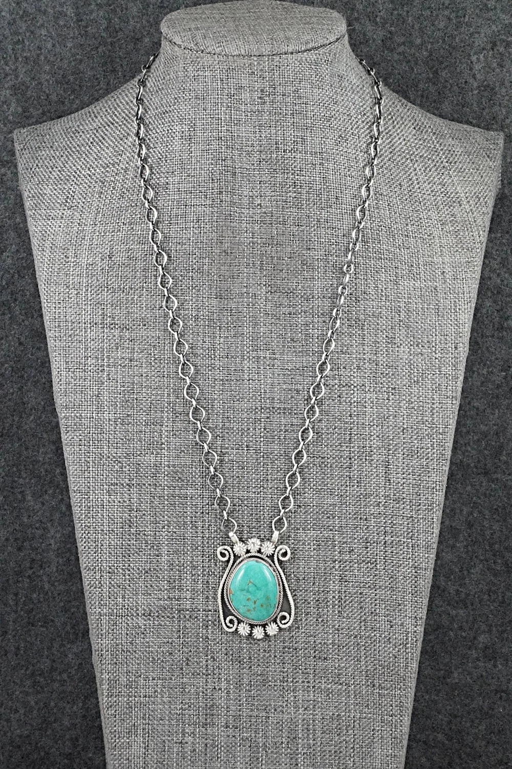 Turquoise & Sterling Silver Necklace - Cordell Platero