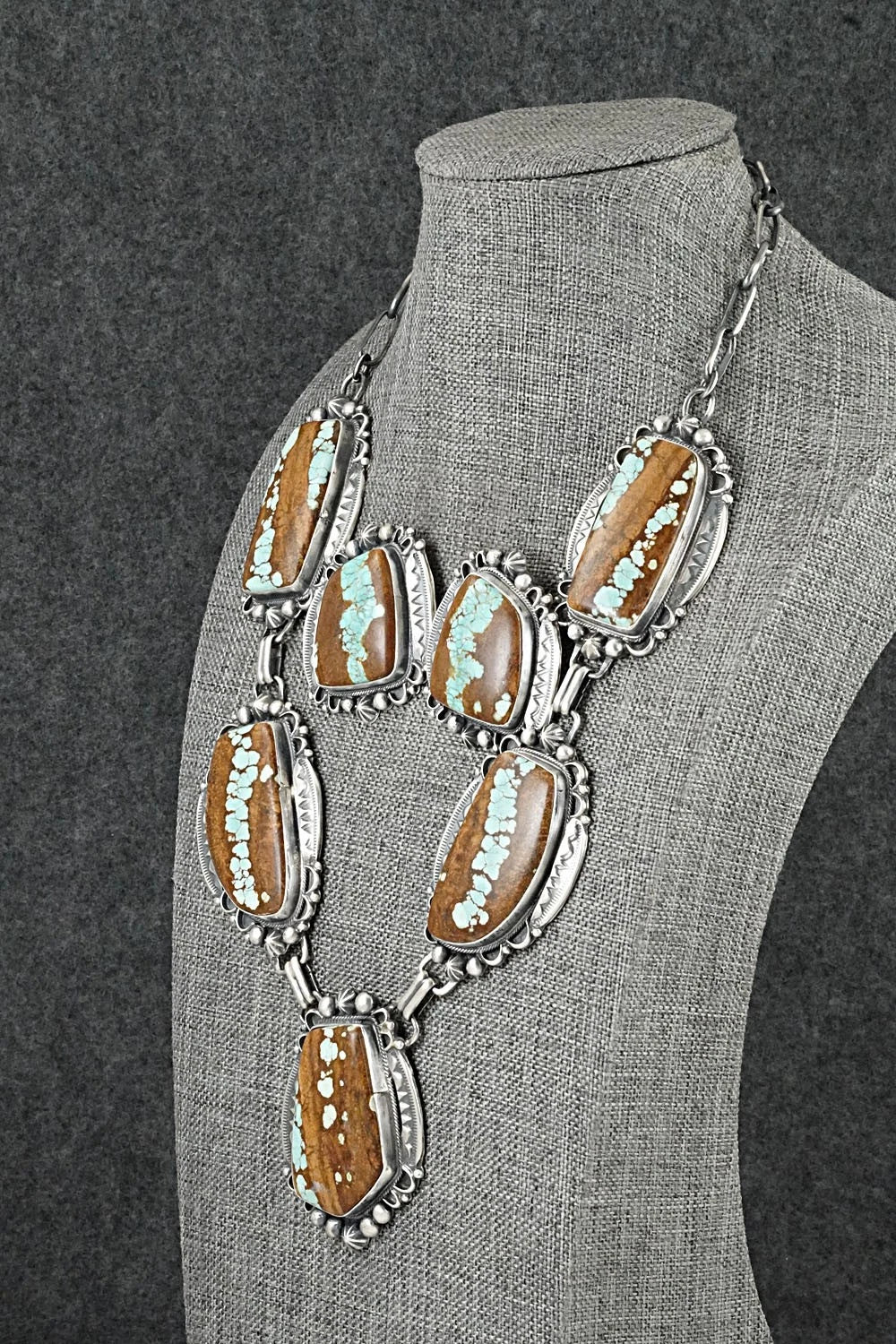Turquoise & Sterling Silver Necklace and Earrings Set - Bob Becenti