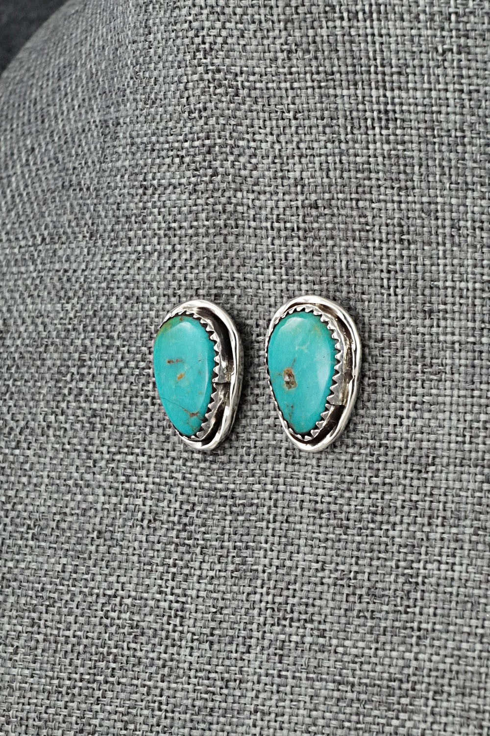 Turquoise & Sterling Silver Earrings - Ernest Hawthorne