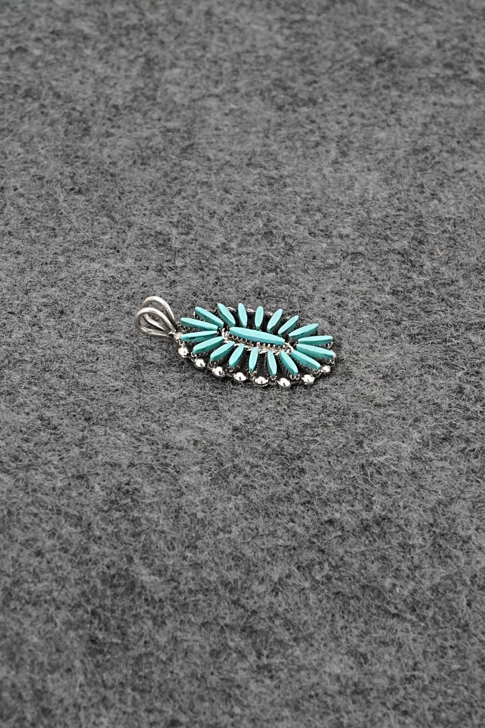 Turquoise & Sterling Silver Pendant - Fritzon Owaleon