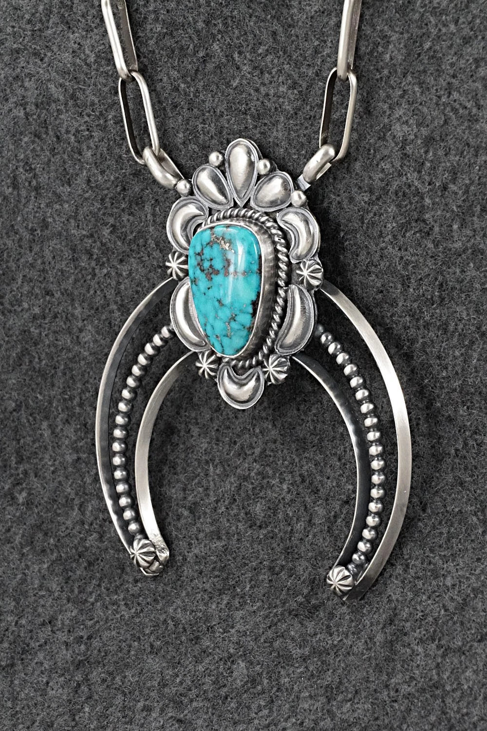 Turquoise & Sterling Silver Necklace - Raymond Delgarito