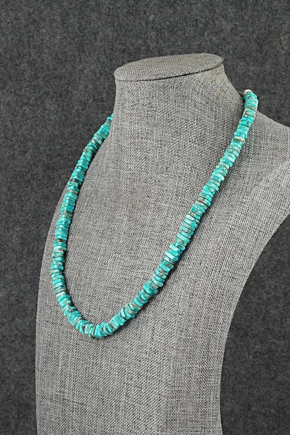 Turquoise & Sterling Silver Necklace 18" - Doreen Jake