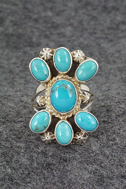 Turquoise & Sterling Silver Ring - Roberta Begay - Size 7.5
