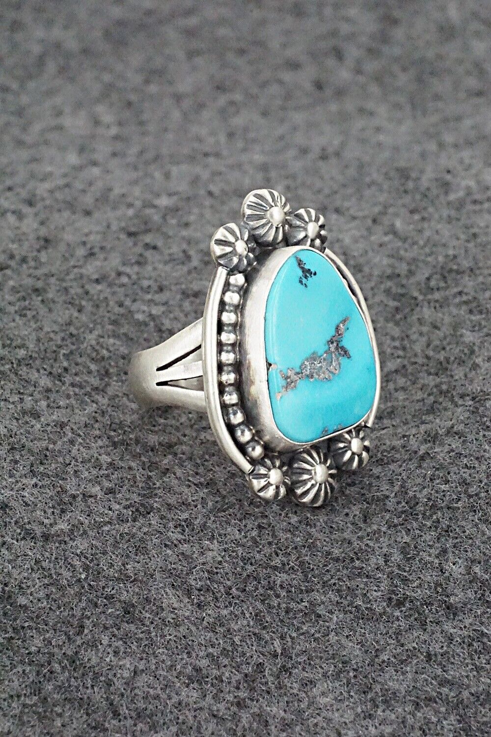 Turquoise & Sterling Silver Ring - Darrin Livingston - Size 7