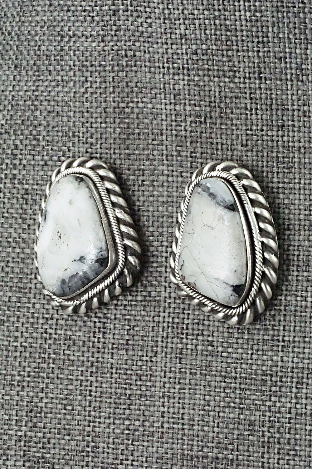 White Buffalo & Sterling Silver Earrings - Sharon McCarthy