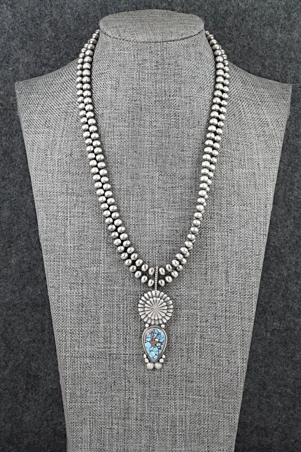Turquoise & Sterling Silver Necklace - Tom Lewis