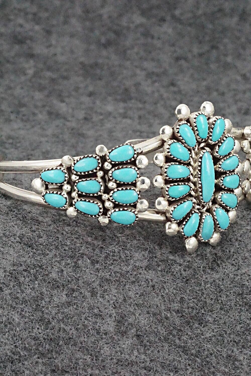 Turquoise & Sterling Silver Bracelet - Lorraine Waatsa