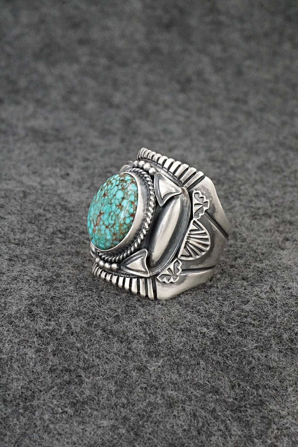 Turquoise & Sterling Silver Ring - Derrick Gordon - Size 10