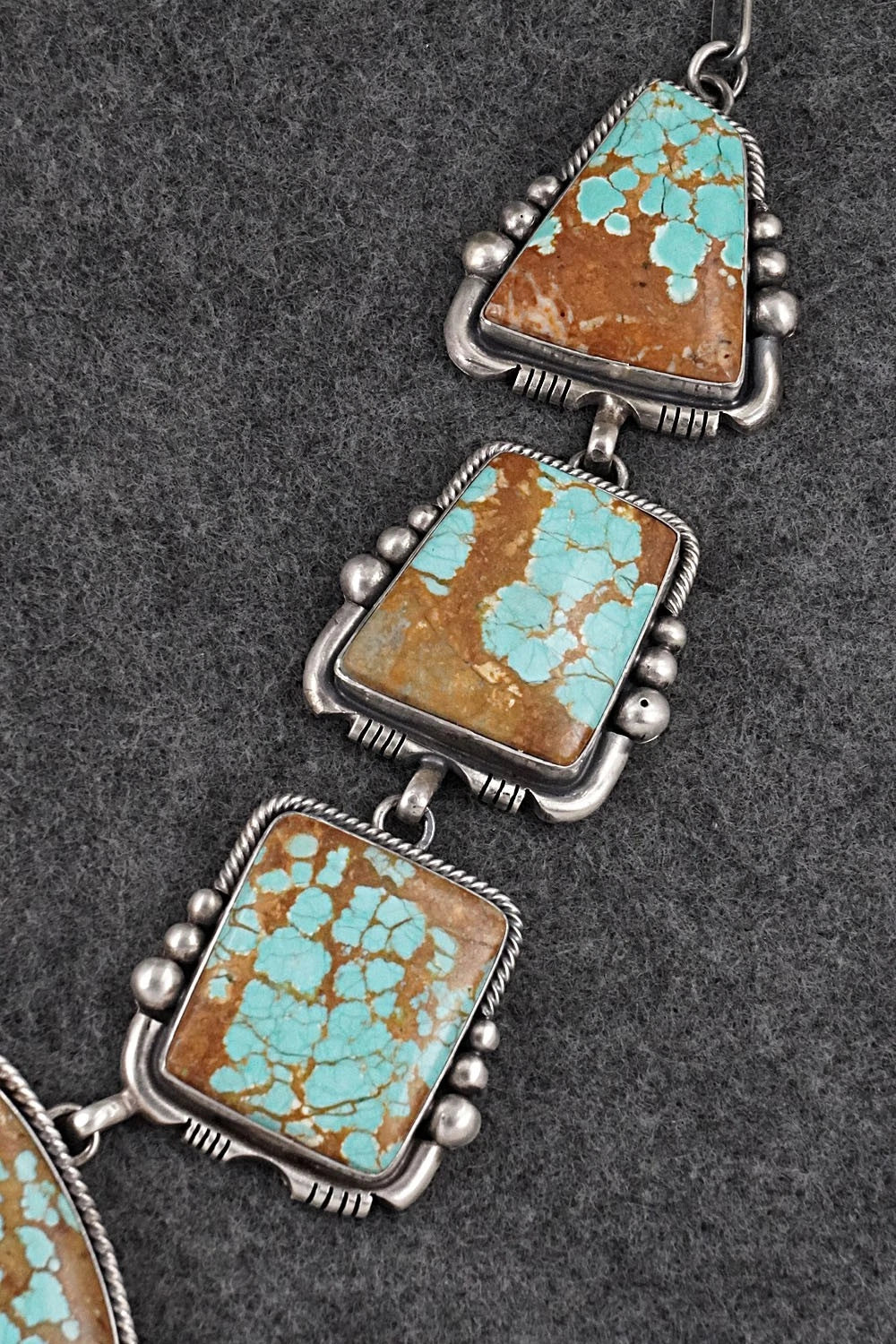 Turquoise & Sterling Silver Necklace and Earrings Set - Paul Livingston
