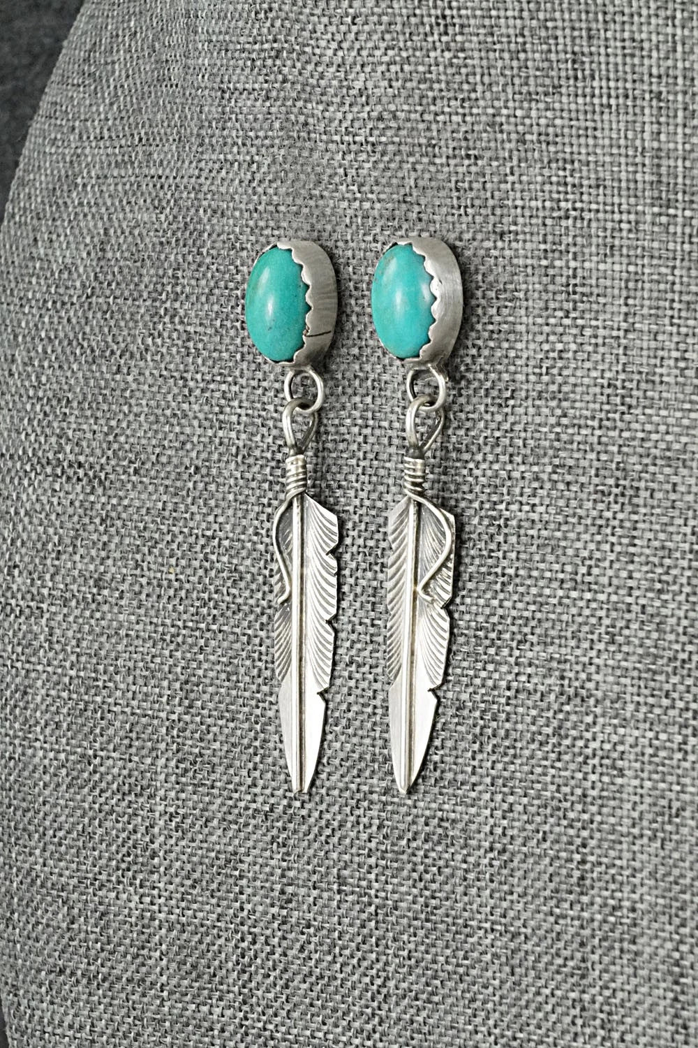Turquoise & Sterling Silver Earrings - Chris Charley