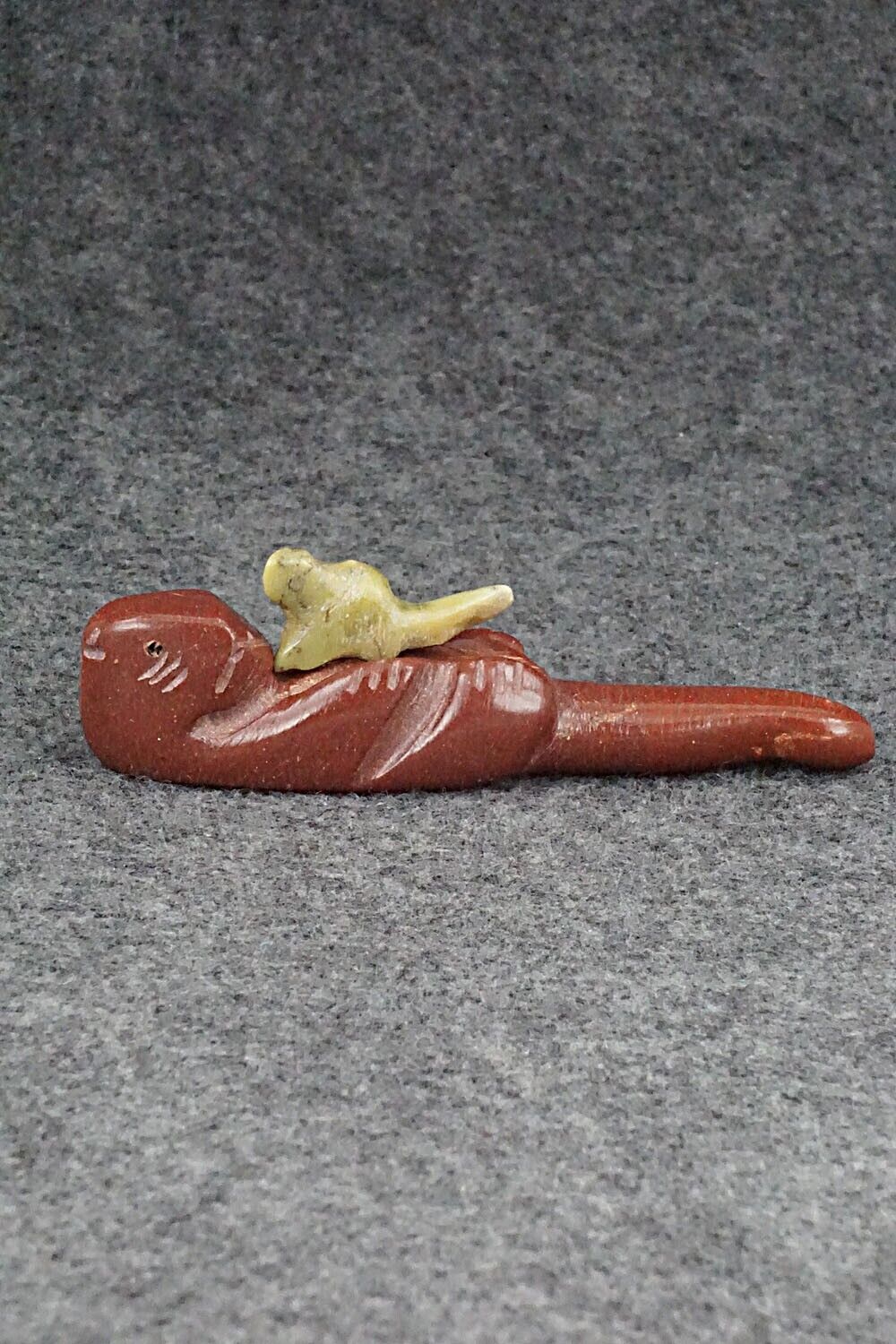 Otter with Pup Zuni Fetish Carving - Justin Red Elk