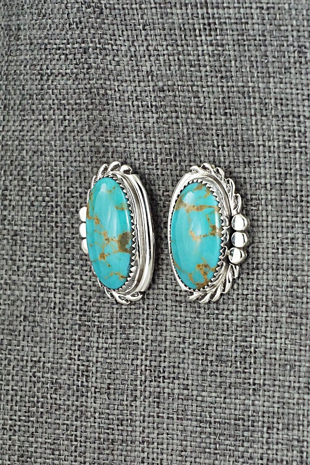 Turquoise and Sterling Silver Earrings - Delores Cadman