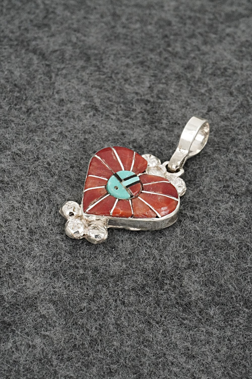 Multi-Stone & Sterling Silver Inlay Pendant - Ola Eriacho