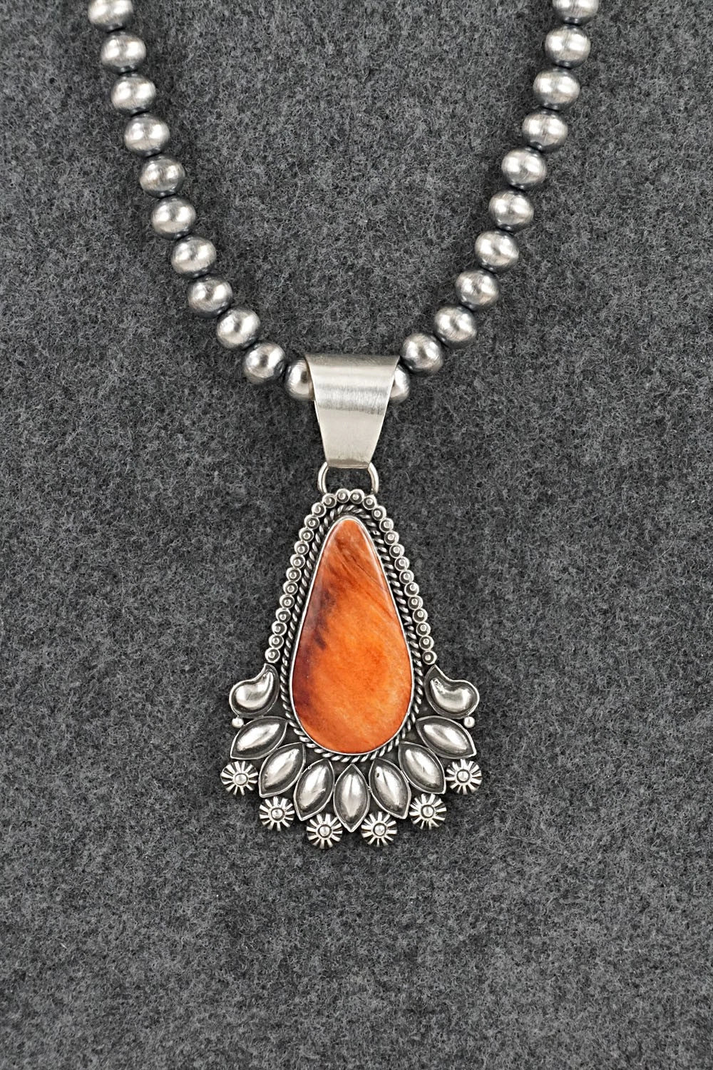 Spiny Oyster & Sterling Silver Necklace - Derrick Gordon