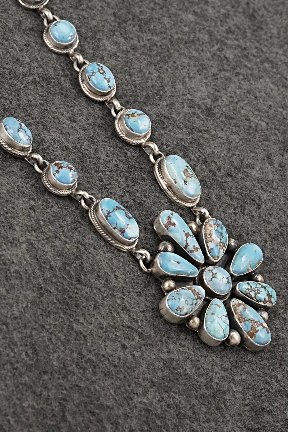 Turquoise & Sterling Silver Necklace and Earrings Set - Kathleen Livingston