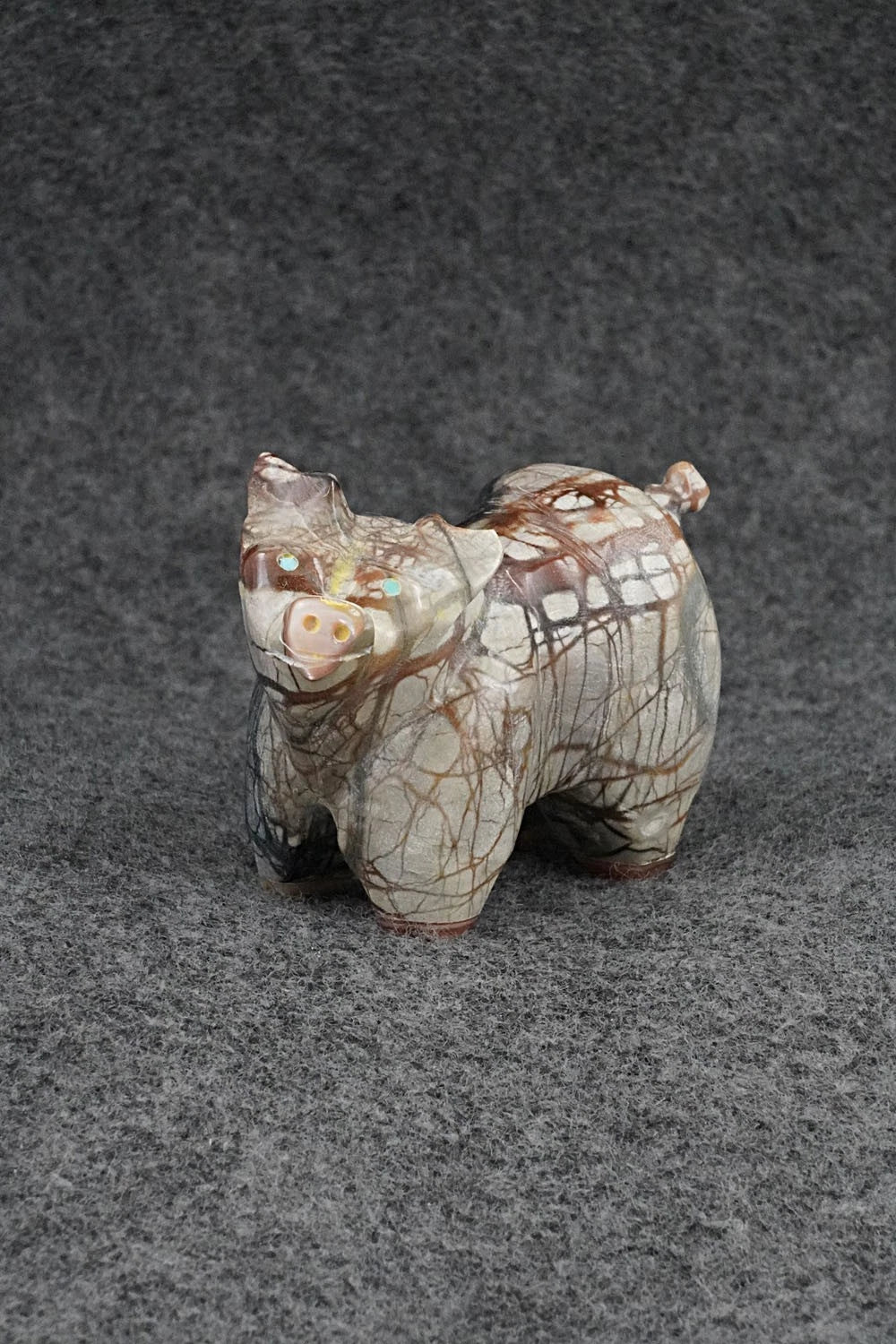 Pig Zuni Fetish Carving - Freddie Leekya