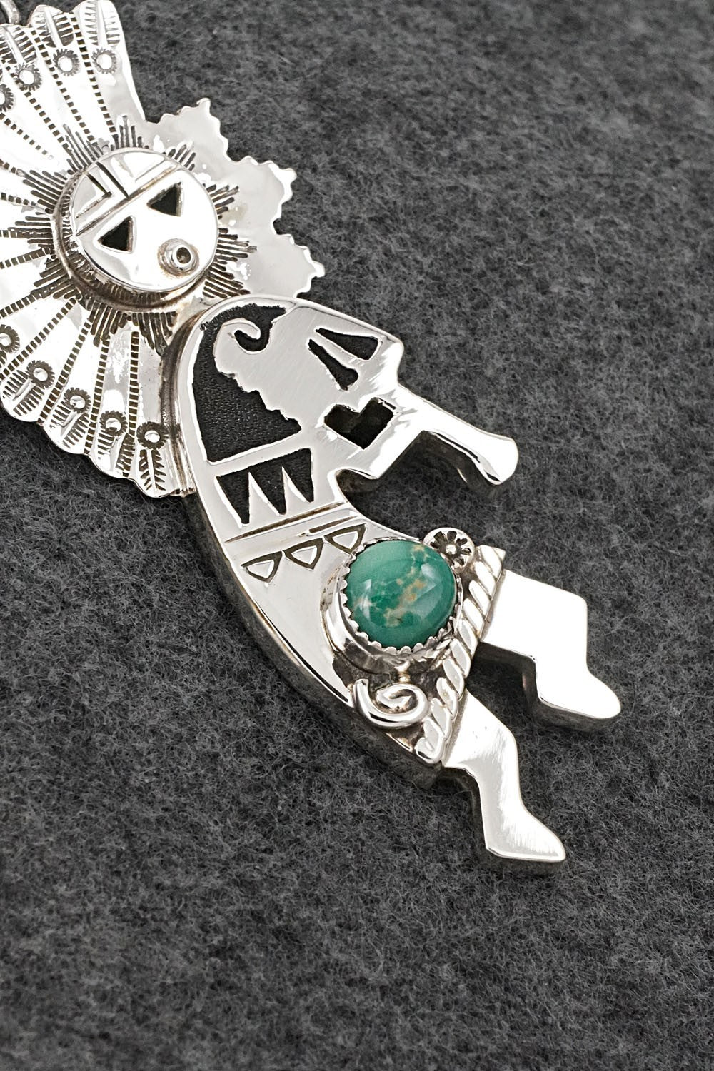 Turquoise & Sterling Silver Pendant - Alonzo Mariano