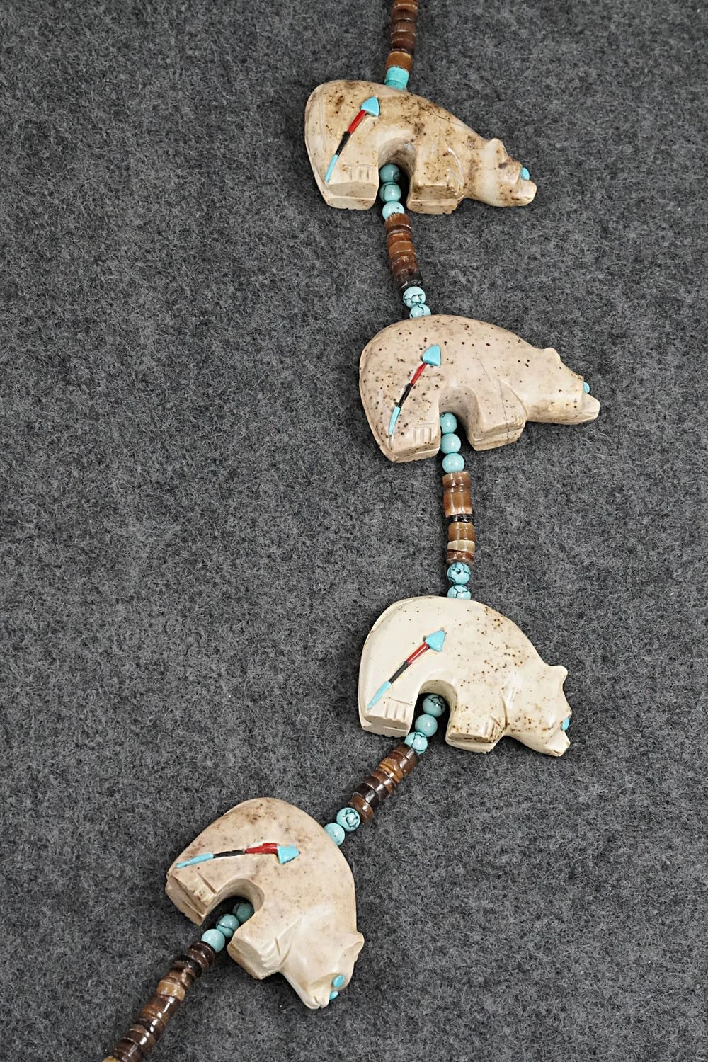 Multi-Stone Bear Fetish & Sterling Silver Necklace Set - Dannette Laate