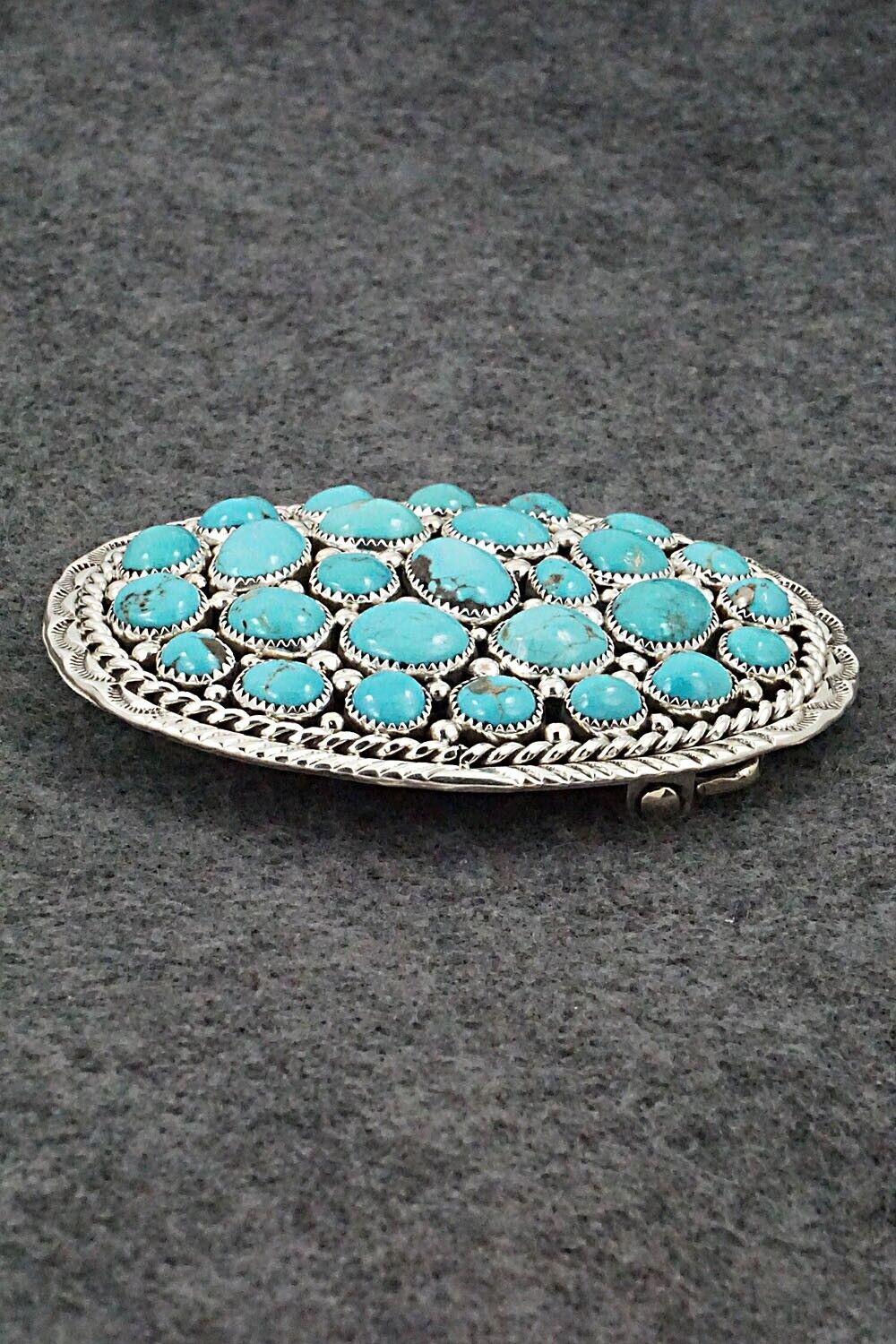 Turquoise & Sterling Silver Belt Buckle - Marlene Haley