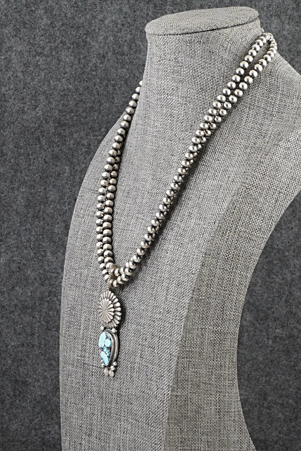Turquoise & Sterling Silver Necklace - Tom Lewis