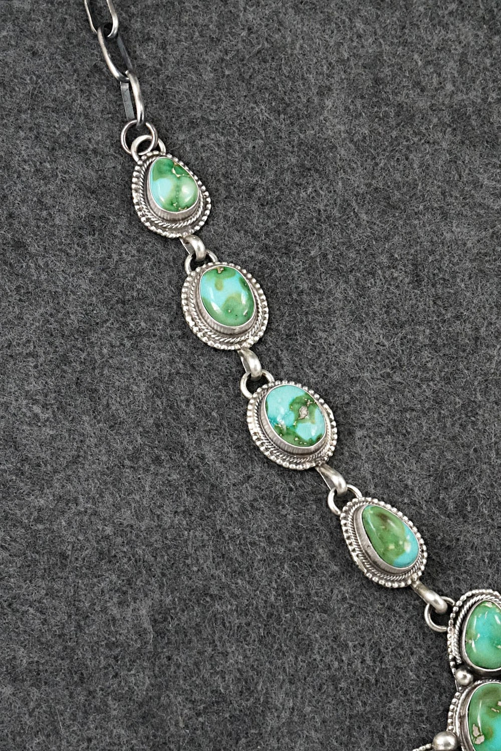 Turquoise & Sterling Silver Necklace and Earrings Set - Kathleen Livingston