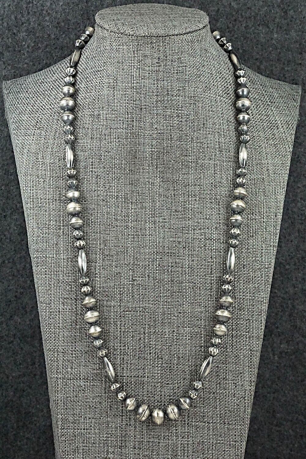 Sterling Silver Navajo Pearl Necklace 22" - Vintage