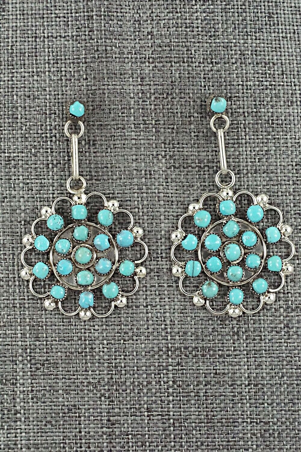 Turquoise & Sterling Silver Earrings - Yvette Kaamasee