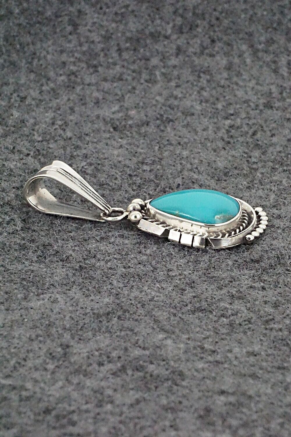 Turquoise & Sterling Silver Pendant - Samuel Yellowhair