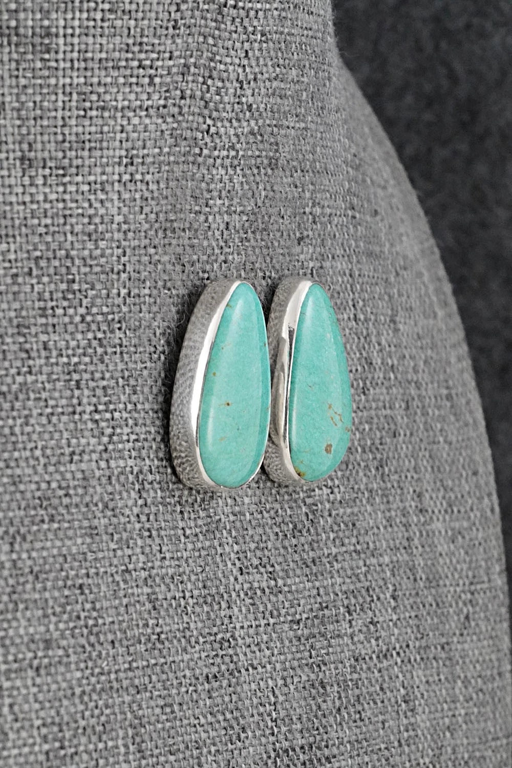 Turquoise & Sterling Silver Earrings - Eugene Gruber
