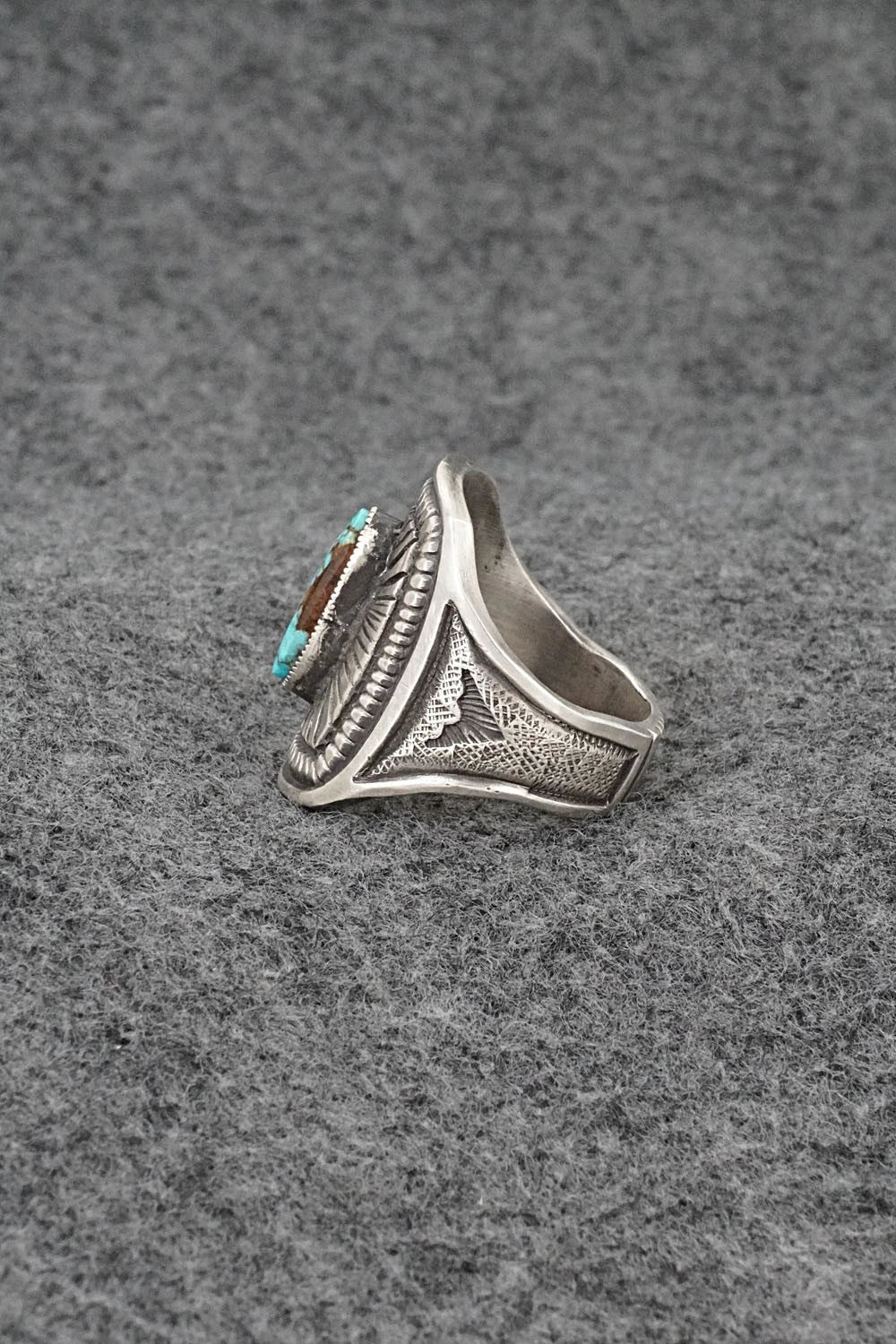 Turquoise & Sterling Silver Ring - Calvin Martinez - Size 8