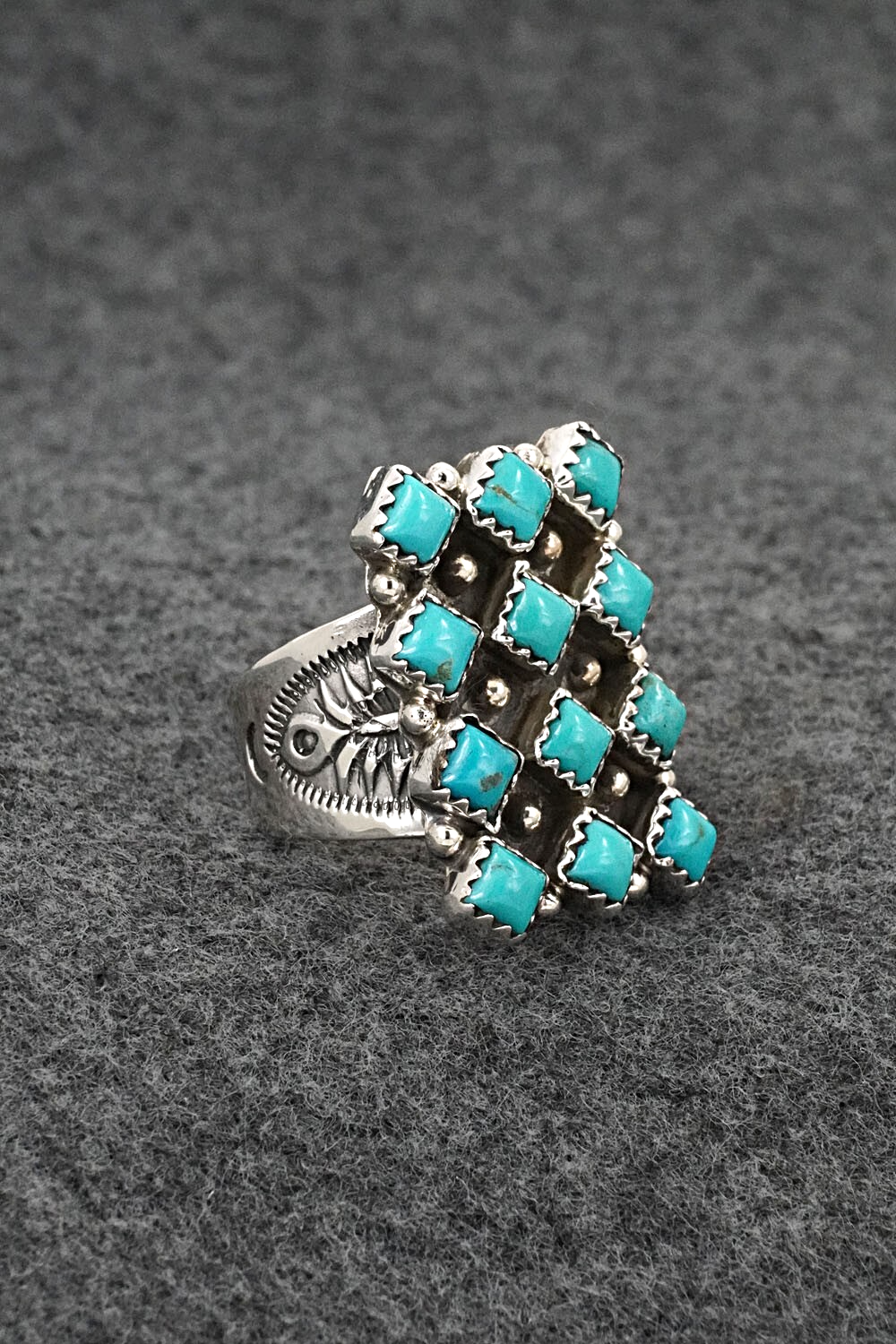 Turquoise & Sterling Silver Ring - Verley Betone - Size 7.5
