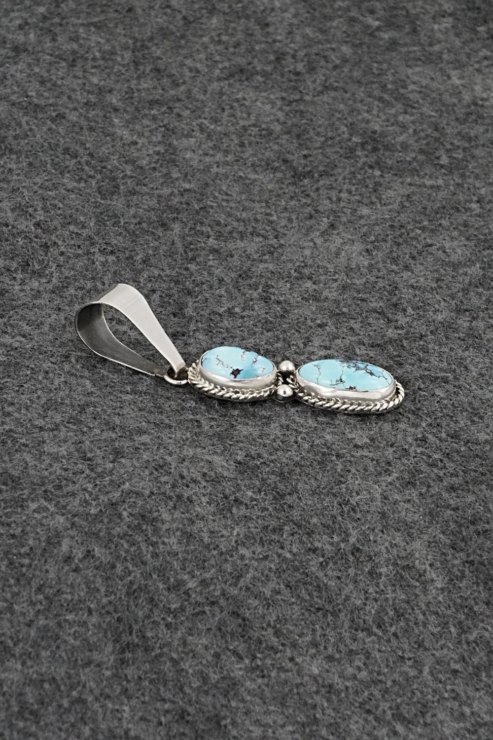 Turquoise & Sterling Silver Pendant - Eugene Gruber