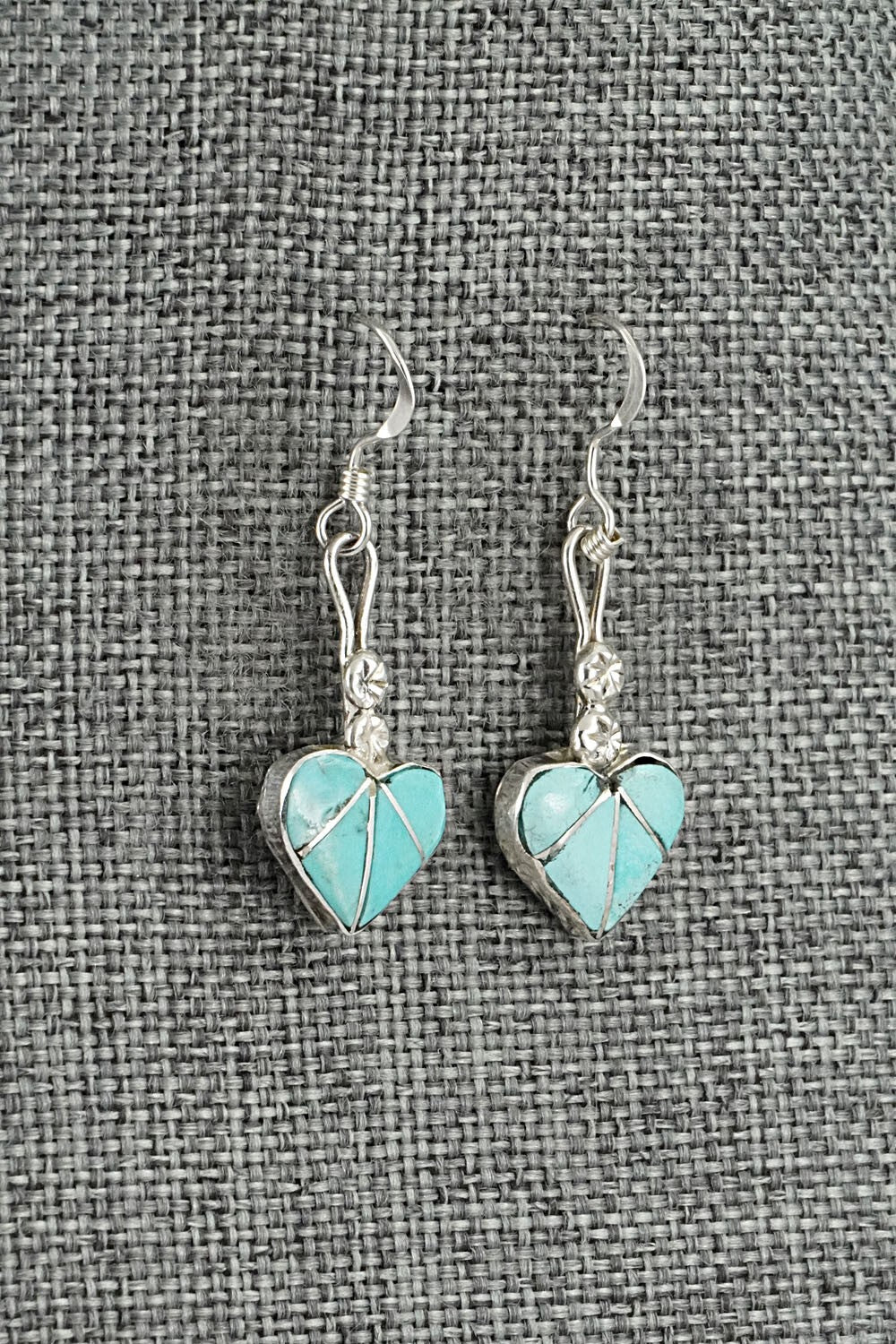 Turquoise Inlay & Sterling Silver Earrings - Ola Eriacho