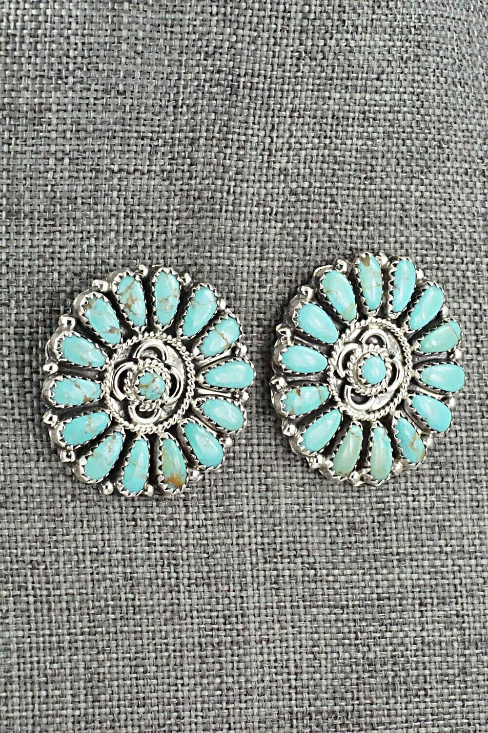 Turquoise and Sterling Silver Earrings - Zeita Begay