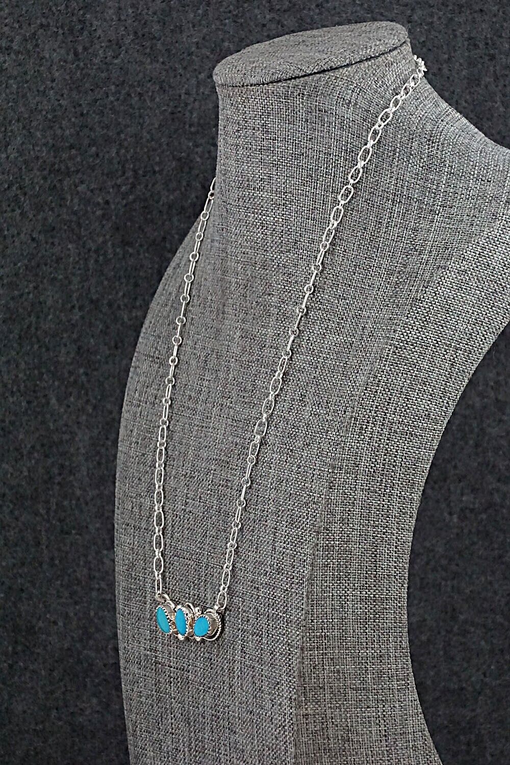 Turquoise & Sterling Silver Necklace - Ernest Hawthorne