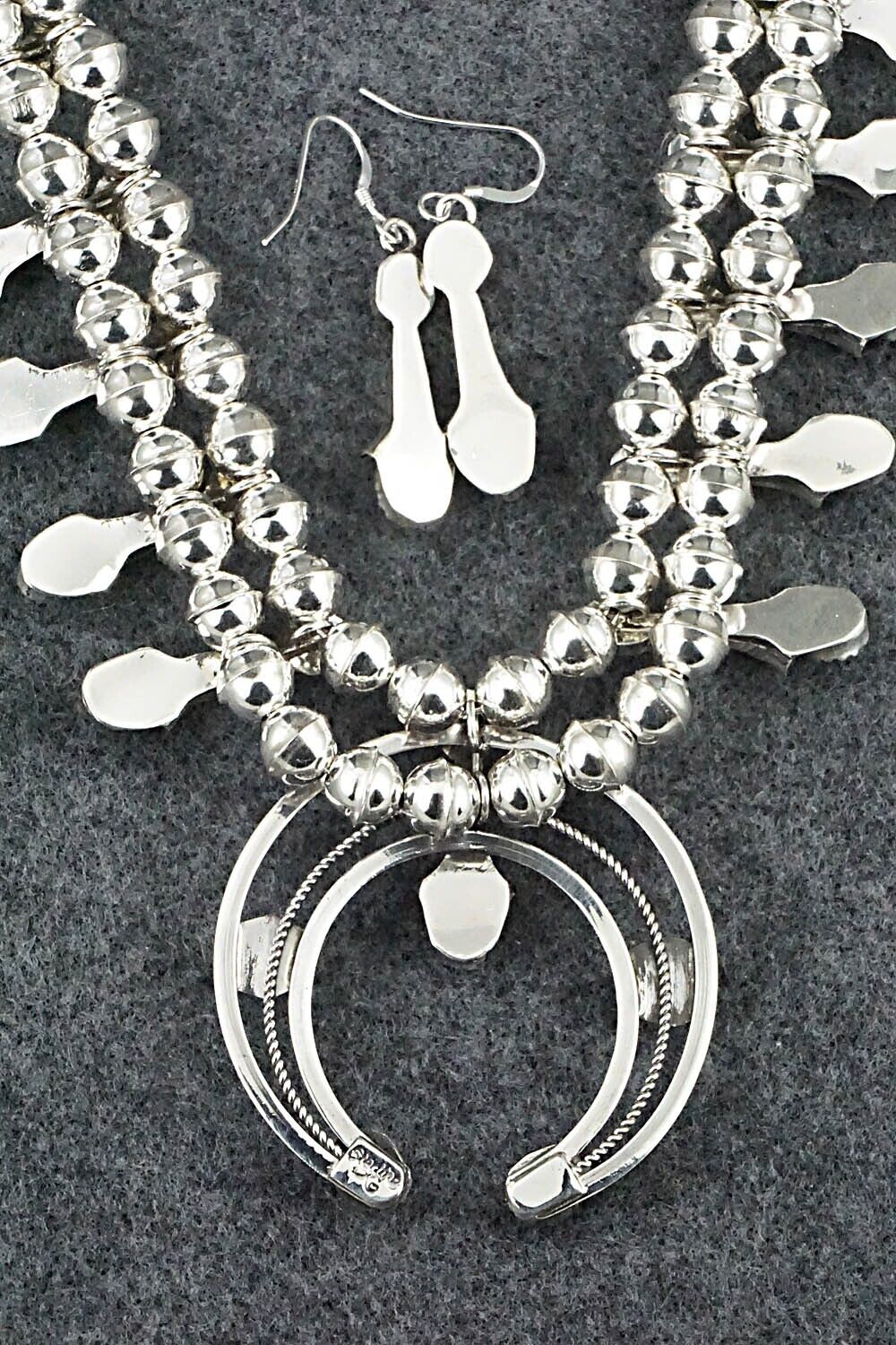 Turquoise & Sterling Silver Squash Blossom Set - Phil Garcia