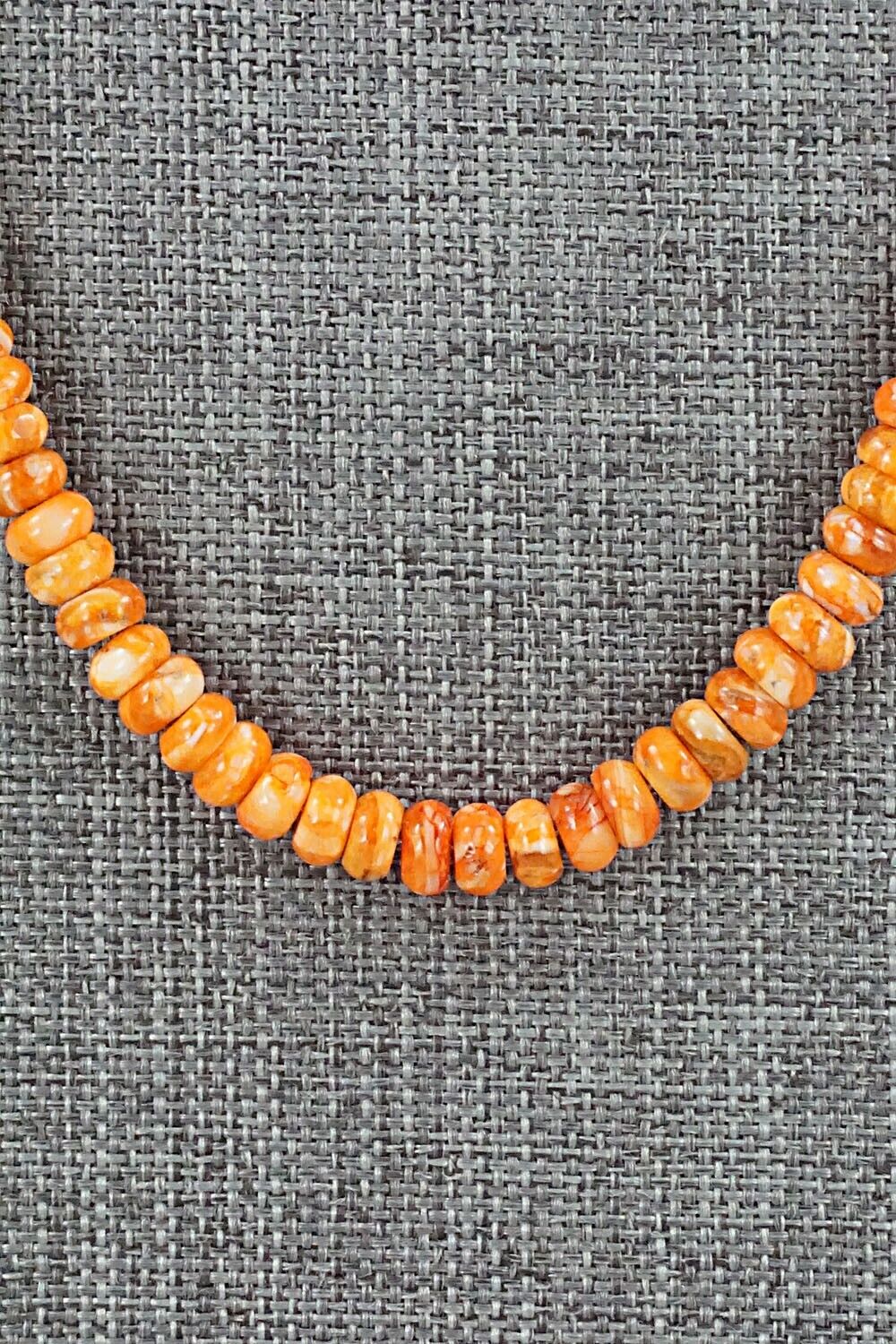 Spiny Oyster & Sterling Silver Necklace - Louise Joe